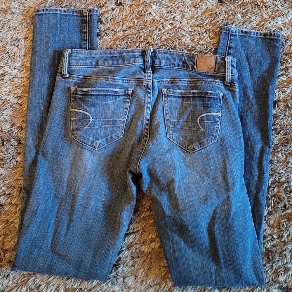 American Eagle AEO Stretch Medium Wash Skinny Jeans 2 - Picture 6 of 10